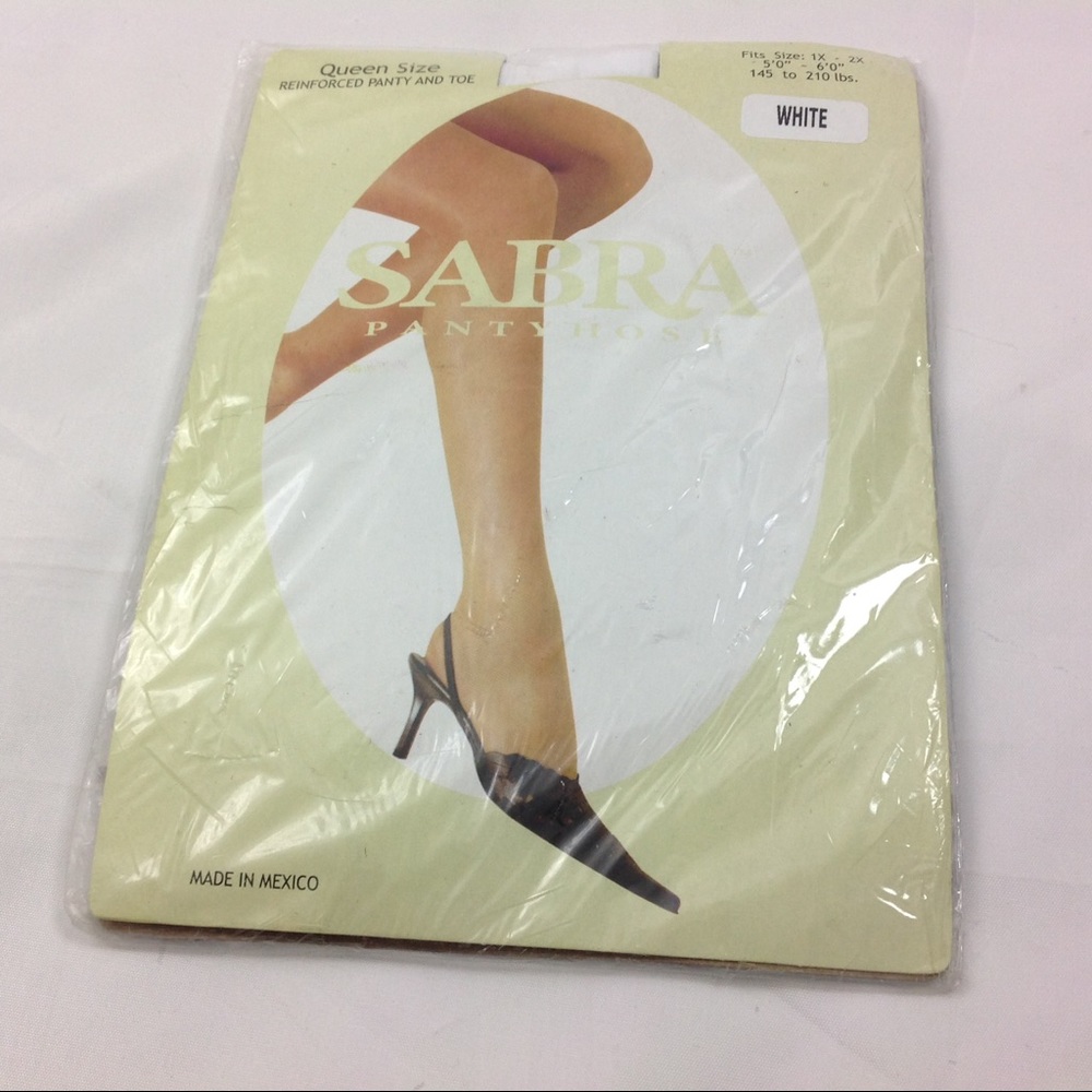 Sabra Reinforced Pantyhose White 1X-2X